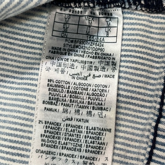 Guess Retro Blue & White Pinstriped Denim Jacket Medium - Picture 7 of 12